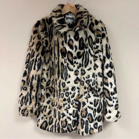 Apparis faux fur animal print plush jacket   M - Picture 4 of 9